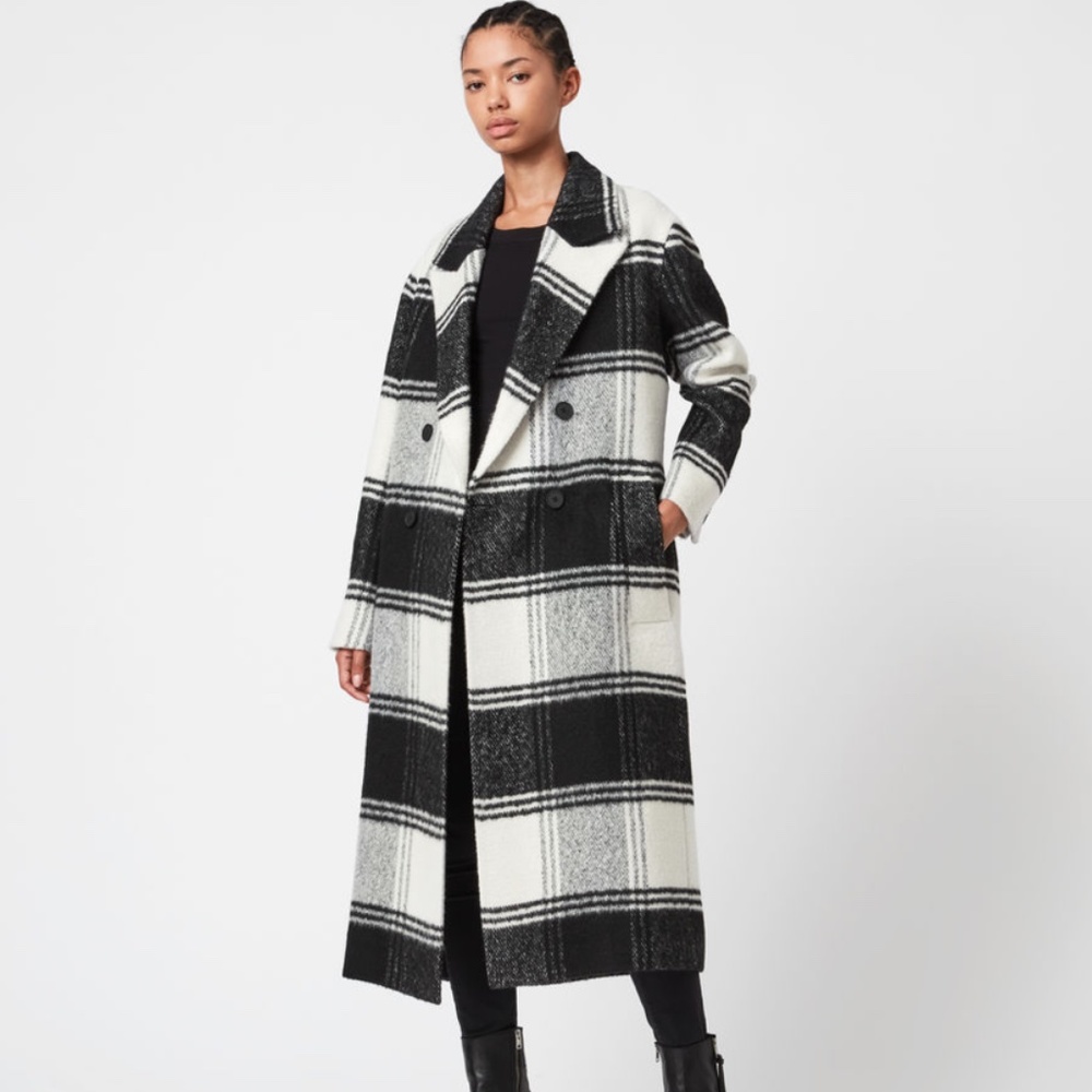 NWT All Saints Check Coat